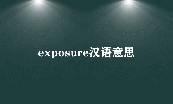 exposure汉语意思