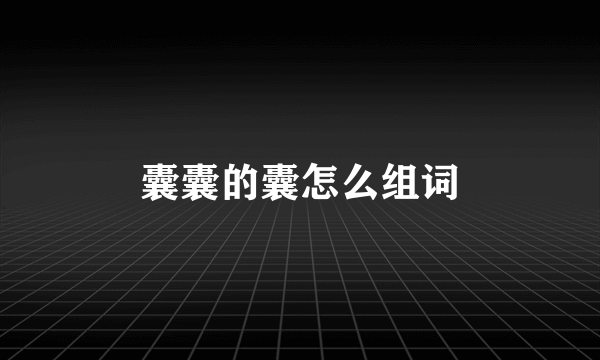 囊囊的囊怎么组词