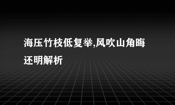 海压竹枝低复举,风吹山角晦还明解析
