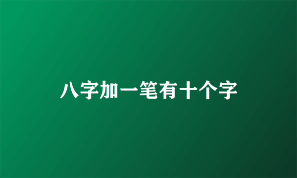 八字加一笔有十个字