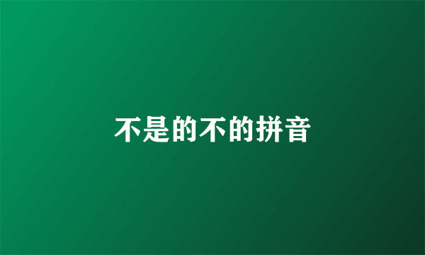 不是的不的拼音