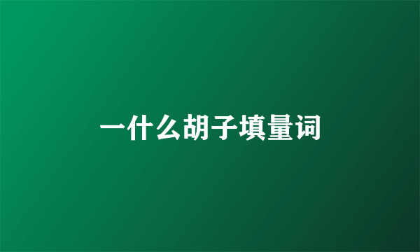 一什么胡子填量词