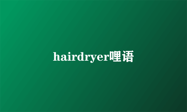 hairdryer哩语