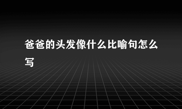 爸爸的头发像什么比喻句怎么写