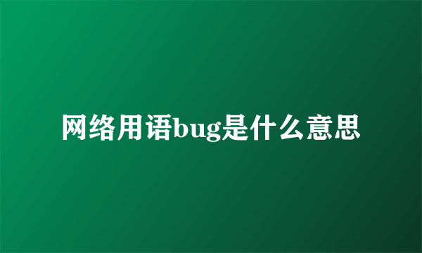 网络用语bug是什么意思