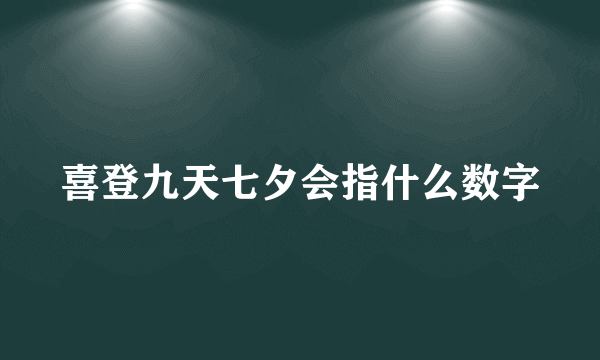 喜登九天七夕会指什么数字