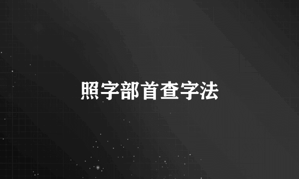 照字部首查字法