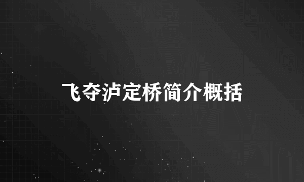 飞夺泸定桥简介概括