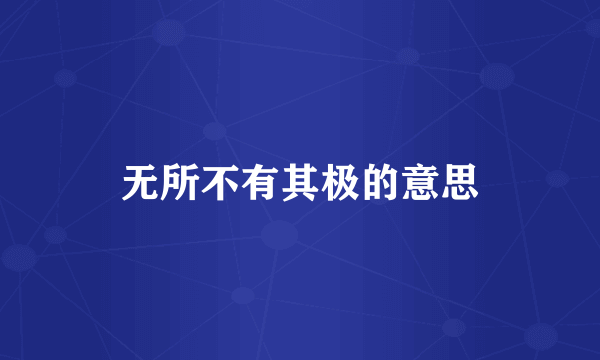 无所不有其极的意思