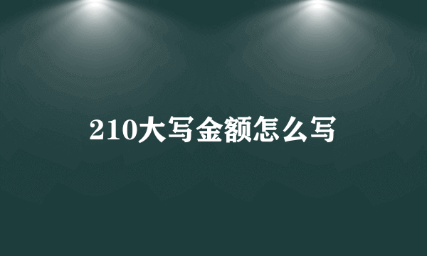 210大写金额怎么写