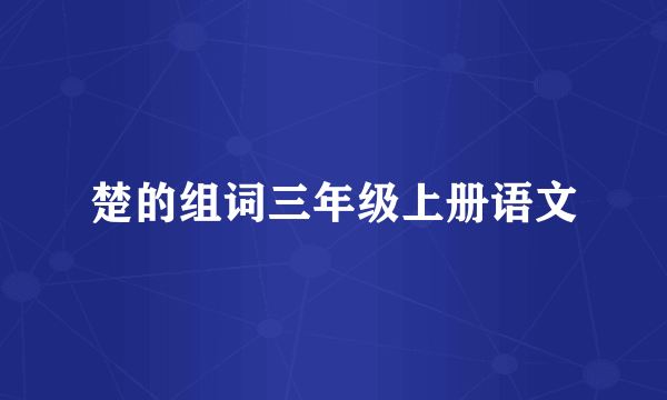 楚的组词三年级上册语文