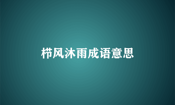 栉风沐雨成语意思