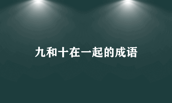 九和十在一起的成语