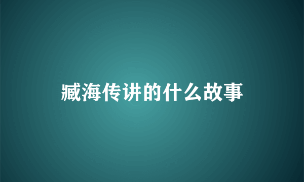 臧海传讲的什么故事