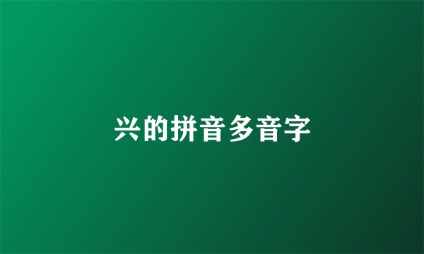 兴的拼音多音字