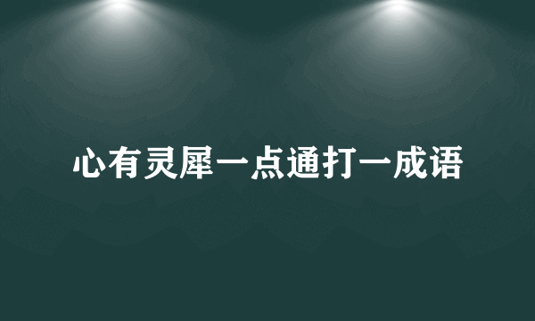 心有灵犀一点通打一成语