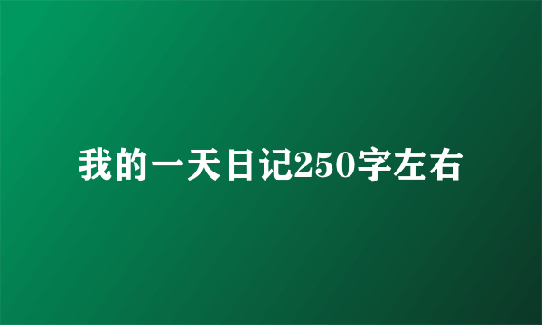 我的一天日记250字左右