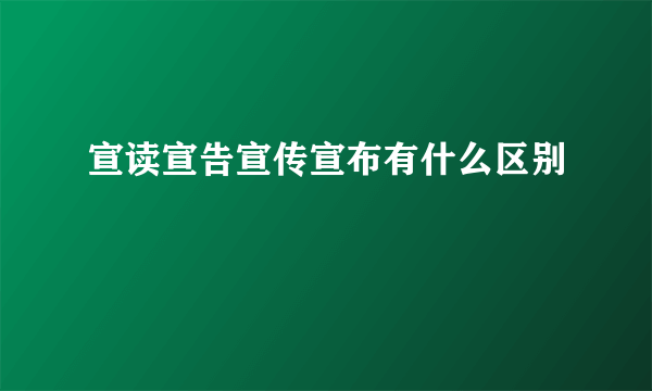 宣读宣告宣传宣布有什么区别