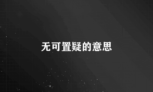 无可置疑的意思