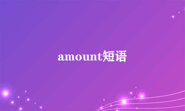 amount短语
