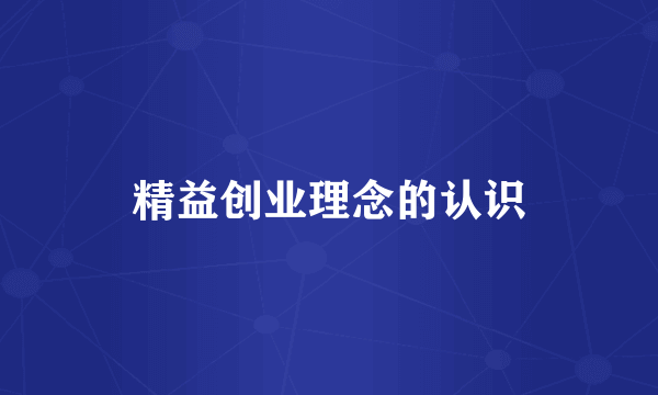 精益创业理念的认识