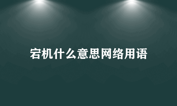 宕机什么意思网络用语