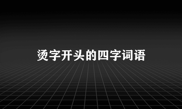 烫字开头的四字词语