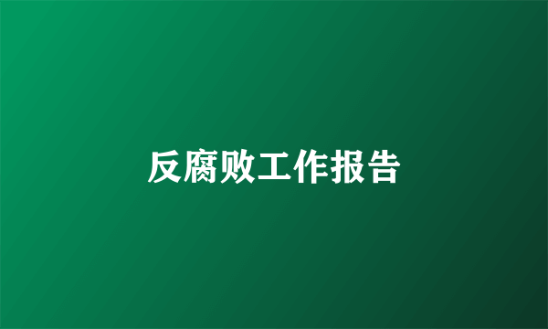 反腐败工作报告