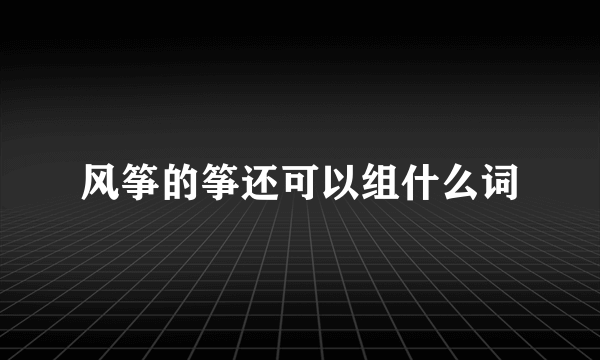 风筝的筝还可以组什么词