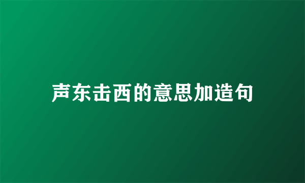 声东击西的意思加造句