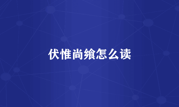 伏惟尚飨怎么读