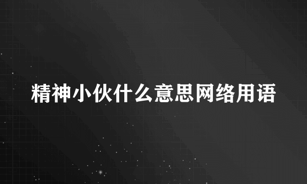 精神小伙什么意思网络用语
