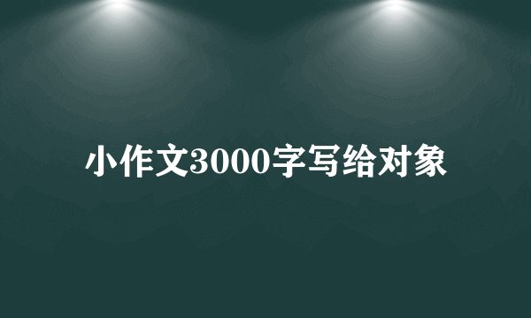 小作文3000字写给对象