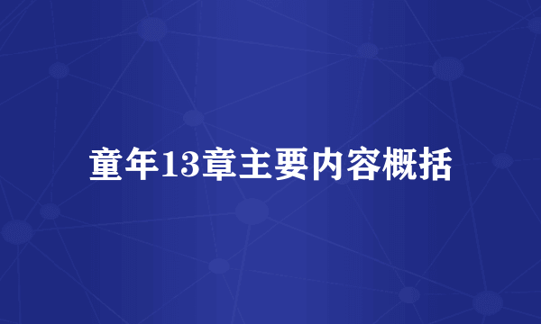 童年13章主要内容概括