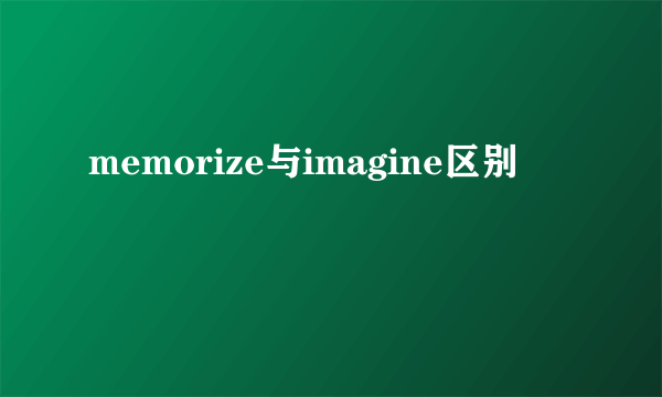 memorize与imagine区别