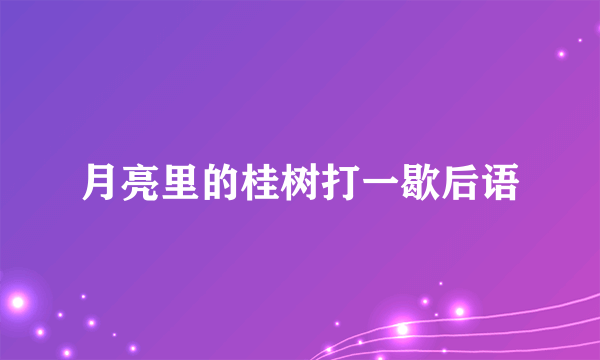 月亮里的桂树打一歇后语