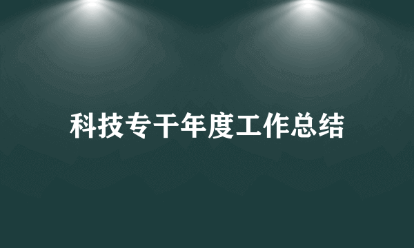 科技专干年度工作总结