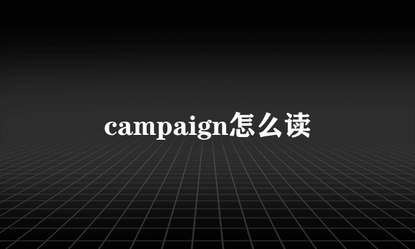 campaign怎么读