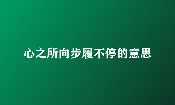 心之所向步履不停的意思