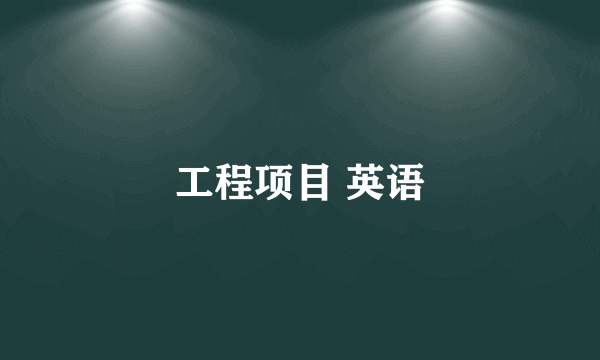 工程项目 英语