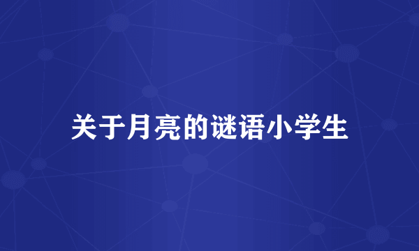 关于月亮的谜语小学生