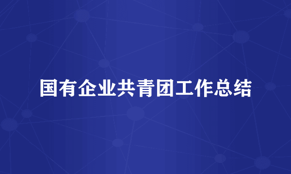 国有企业共青团工作总结