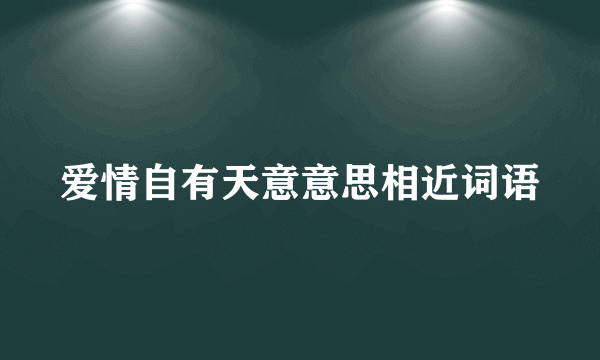 爱情自有天意意思相近词语
