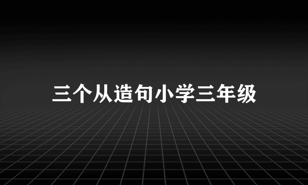 三个从造句小学三年级