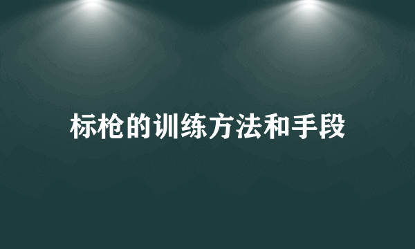 标枪的训练方法和手段
