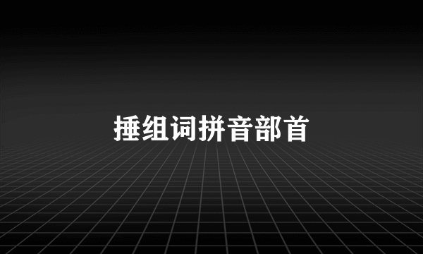 捶组词拼音部首