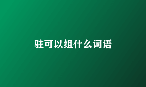 驻可以组什么词语