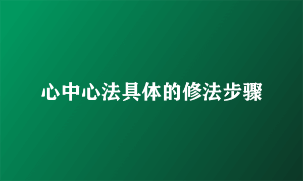 心中心法具体的修法步骤
