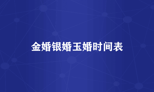 金婚银婚玉婚时间表