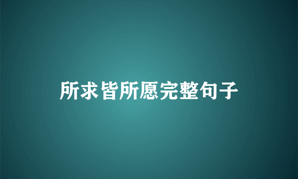 所求皆所愿完整句子